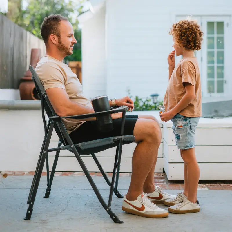 Ultra-Compact Comfort Quad Chair - Choice 989 - Premium Slim-Fold Compact Chair with Messenger Bag Detail