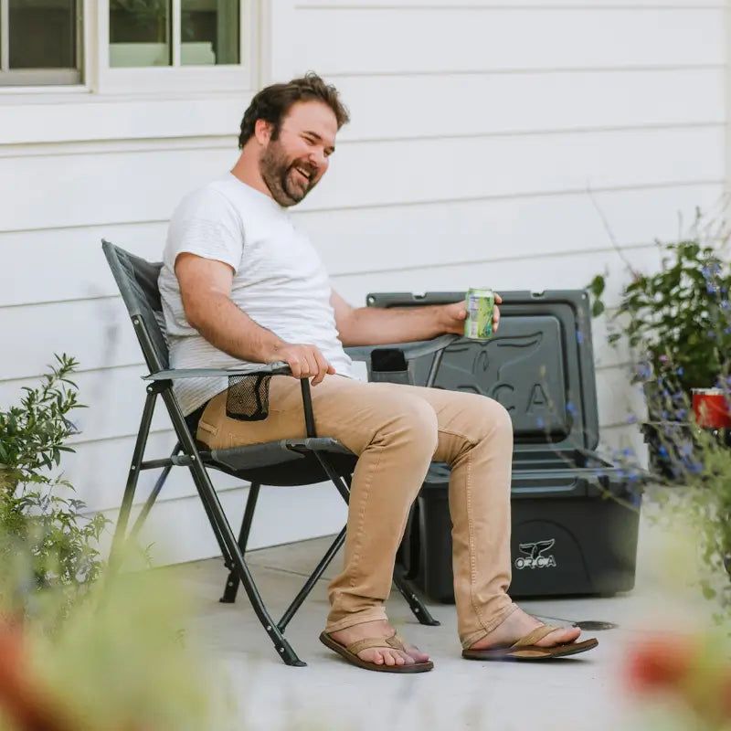 Ultra-Compact Comfort Quad Chair - Choice 989 - Premium Slim-Fold Compact Chair with Messenger Bag Detail