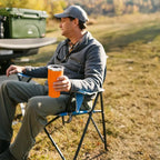 Ultra-Compact Comfort Quad Chair - Choice 989 - Premium Slim-Fold Compact Chair with Messenger Bag Detail