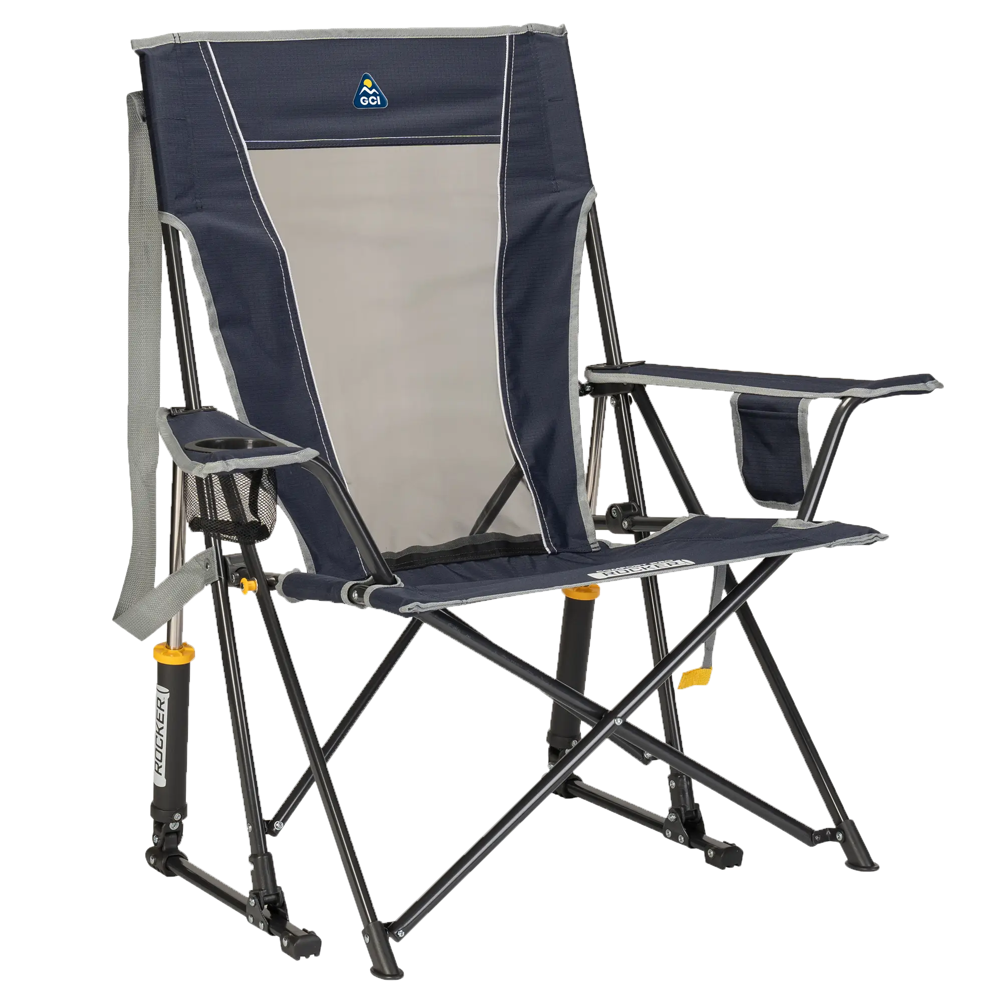 Premium All-Weather Comfort Pro Rocker - Choice 375 - RoadTrip Rocker Smooth Motion Camp Chair - Indigo