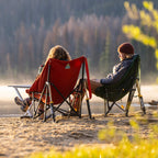 Luxury Camp Puff Rocker - Choice 731 - Heavy-Duty Kickback Rocker with Beverage Holder Detail