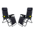 Backpack Travel Freeform Zero Gravity Lounger Bundle - Choice 507 - Portable Heavy-Duty Low Boy Chair for Ocean Side - Black