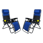 Backpack Travel Freeform Zero Gravity Lounger Bundle - Choice 507 - Portable Heavy-Duty Low Boy Chair for Ocean Side - Royal Blue