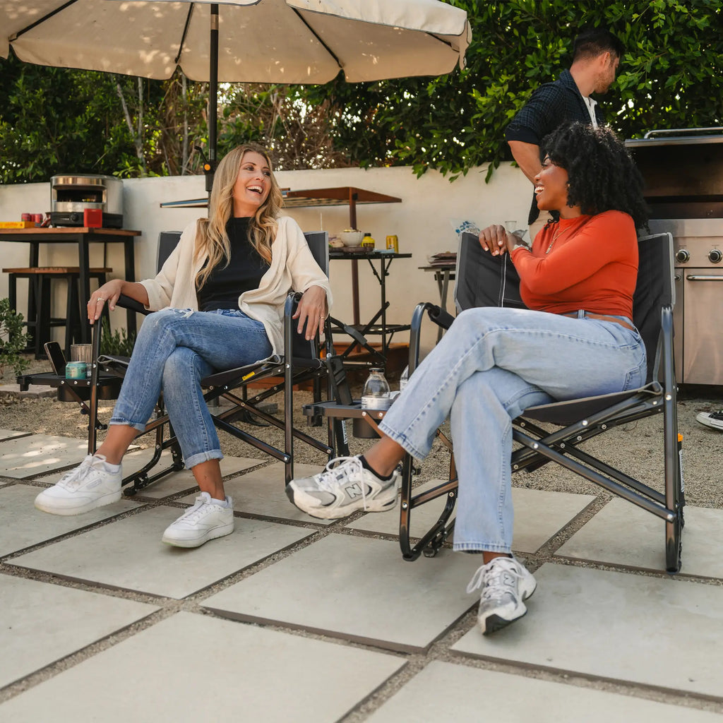 Smooth Motion Freestyle Rocker XL with Side Table - Choice 836 - Heavy-Duty Kickback Rocker with Beverage Holder Detail