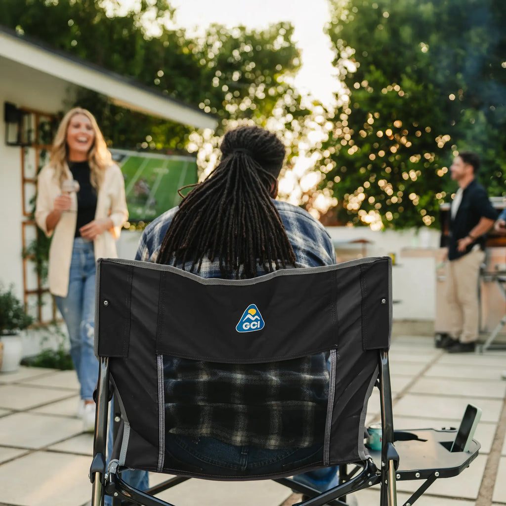 Smooth Motion Freestyle Rocker XL with Side Table - Choice 836 - Heavy-Duty Kickback Rocker with Beverage Holder Detail