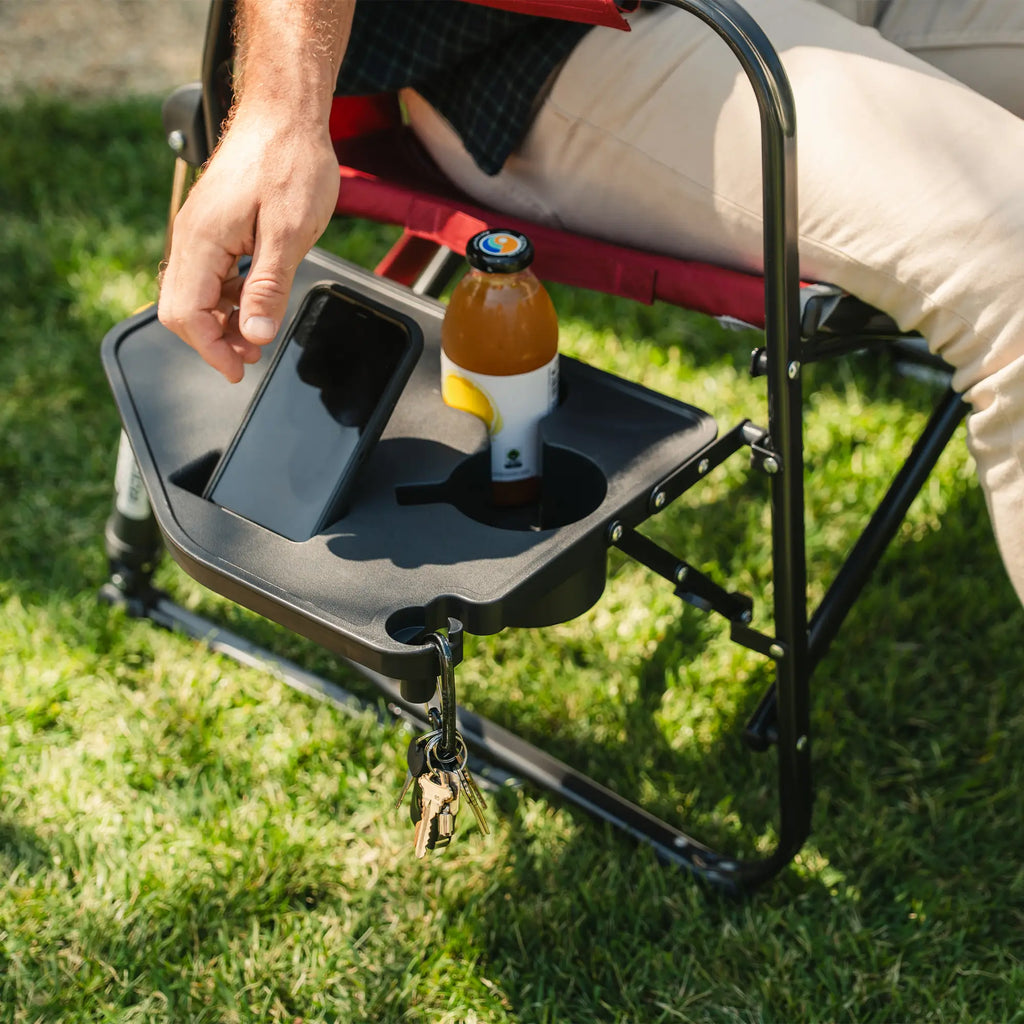 Smooth Motion Freestyle Rocker XL with Side Table - Choice 836 - Heavy-Duty Kickback Rocker with Beverage Holder Detail