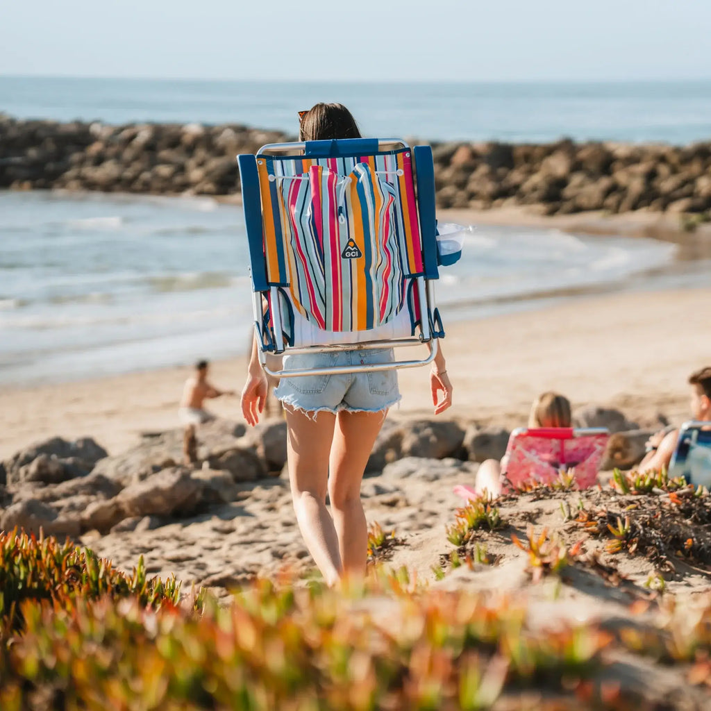 Low-Profile Backpack Beach Chair - Choice 709 - Rust-Resistant Aluminum Sand-Friendly Lounge Chair Detail