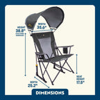 Premium All-Weather SunShade Rocker - Choice 550 - Patented Spring-Action Rocking Chair for Camping Detail