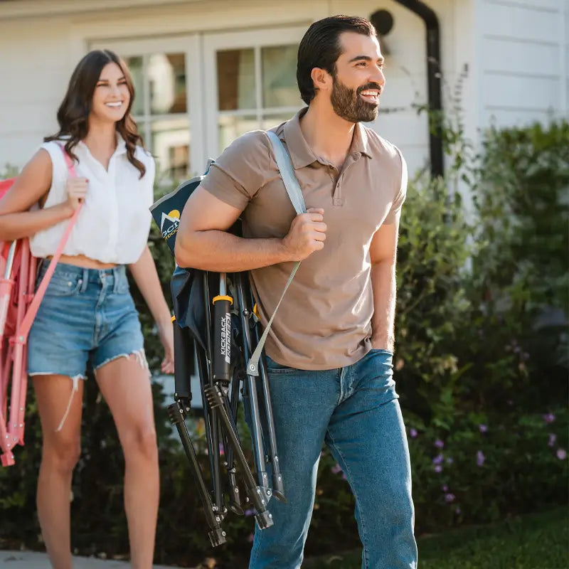 Luxury Camp Kickback Rocker - Choice 345 - Heavy-Duty Kickback Rocker with Beverage Holder Detail