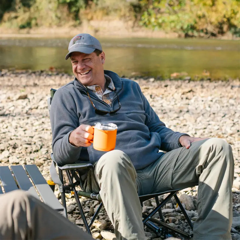Luxury Camp Kickback Rocker - Choice 345 - Heavy-Duty Kickback Rocker with Beverage Holder Detail