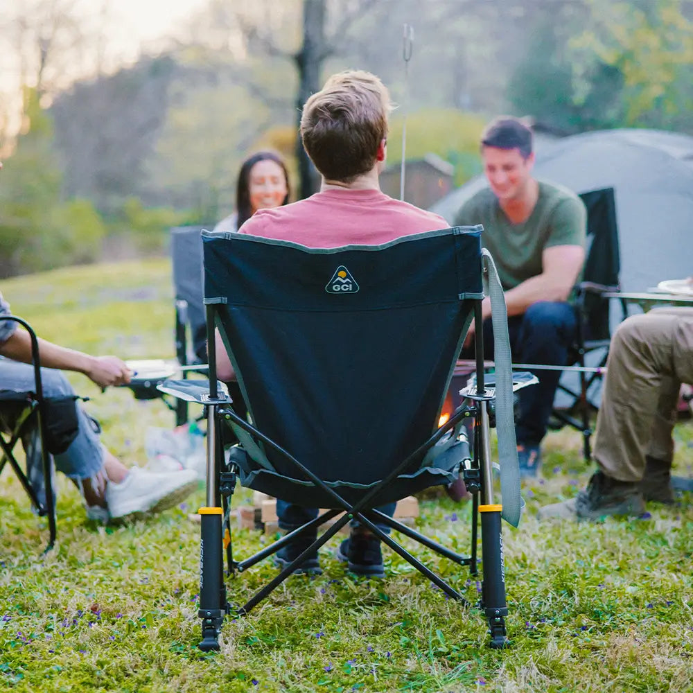 Luxury Camp Kickback Rocker - Choice 345 - Heavy-Duty Kickback Rocker with Beverage Holder Detail