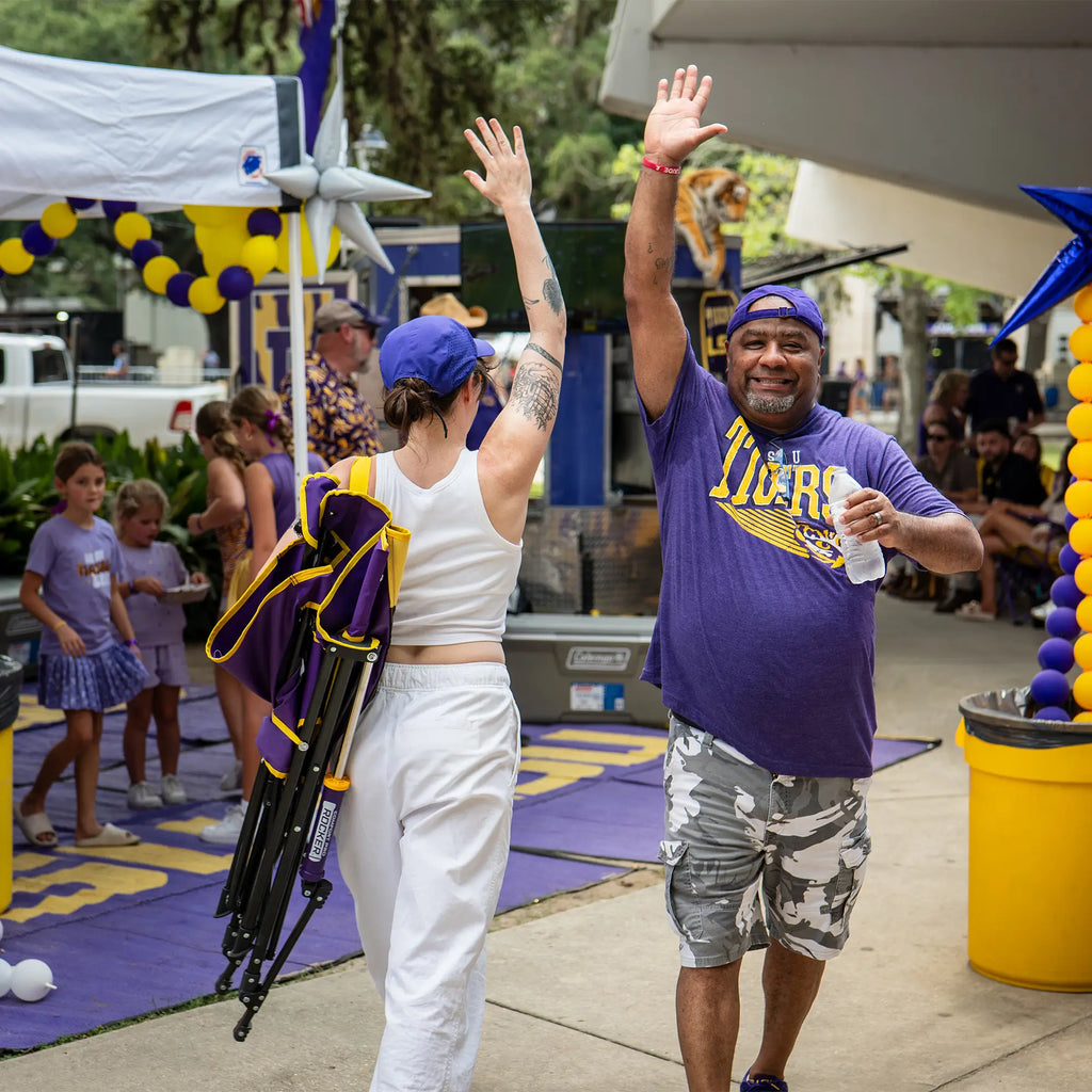 Patented Spring-Action College Comfort Pro Rocker - LSU Tigers - Choice 880 - Patented Spring-Action Rocking Chair for Camping Detail