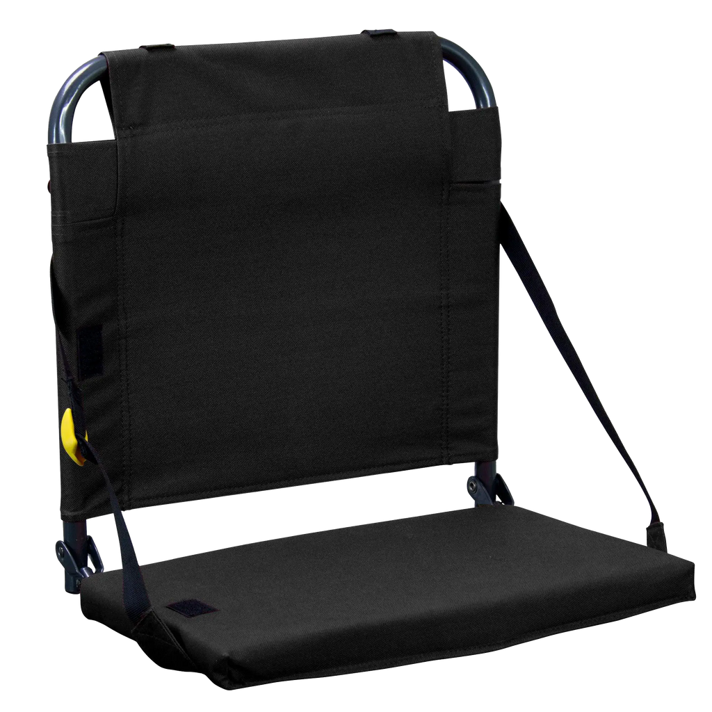 Secure-Hook BleacherBack - Choice 696 - Bleacher-Friendly Stadium Chair with Back Support - Black