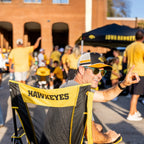 Smooth Motion College Comfort Pro Rocker - Iowa Hawkeyes - Choice 249 - Heavy-Duty Kickback Rocker with Beverage Holder Detail