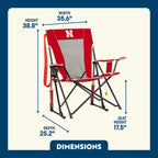 Smooth Motion College Comfort Pro Rocker - Nebraska Cornhuskers - Choice 161 - Patented Spring-Action Rocking Chair for Camping Detail