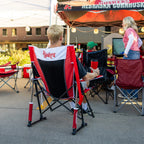 Smooth Motion College Comfort Pro Rocker - Nebraska Cornhuskers - Choice 161 - Patented Spring-Action Rocking Chair for Camping Detail