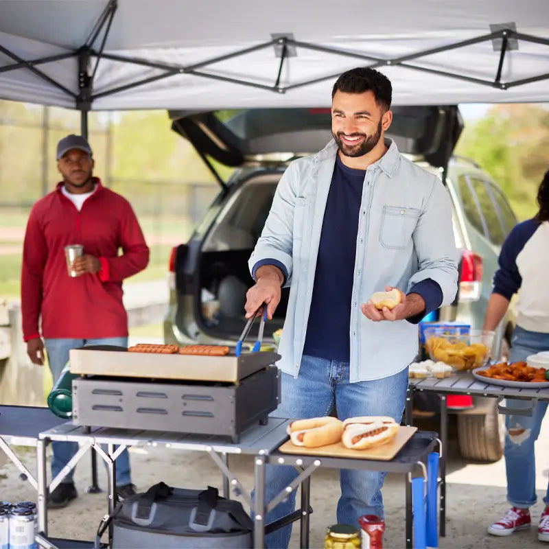 Heat-Resistant Tool Slim-Fold Cook Station - Choice 575 - Heat-Resistant Over-Fire Grill Rack for Camping Detail