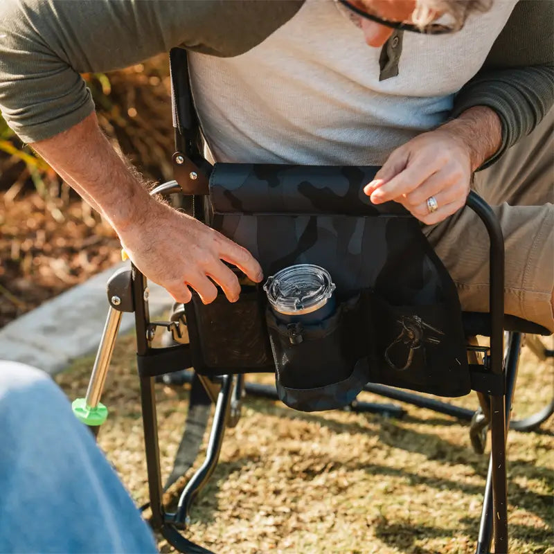 Premium All-Weather Stowaway Rocker - Choice 794 - RoadTrip Rocker Smooth Motion Camp Chair Detail