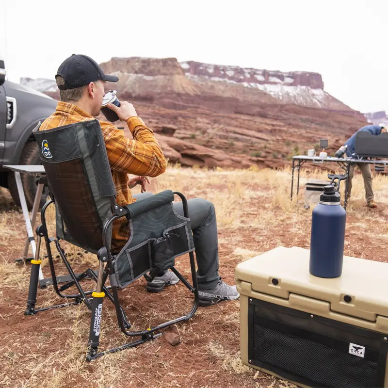 Premium All-Weather Stowaway Rocker - Choice 794 - RoadTrip Rocker Smooth Motion Camp Chair Detail