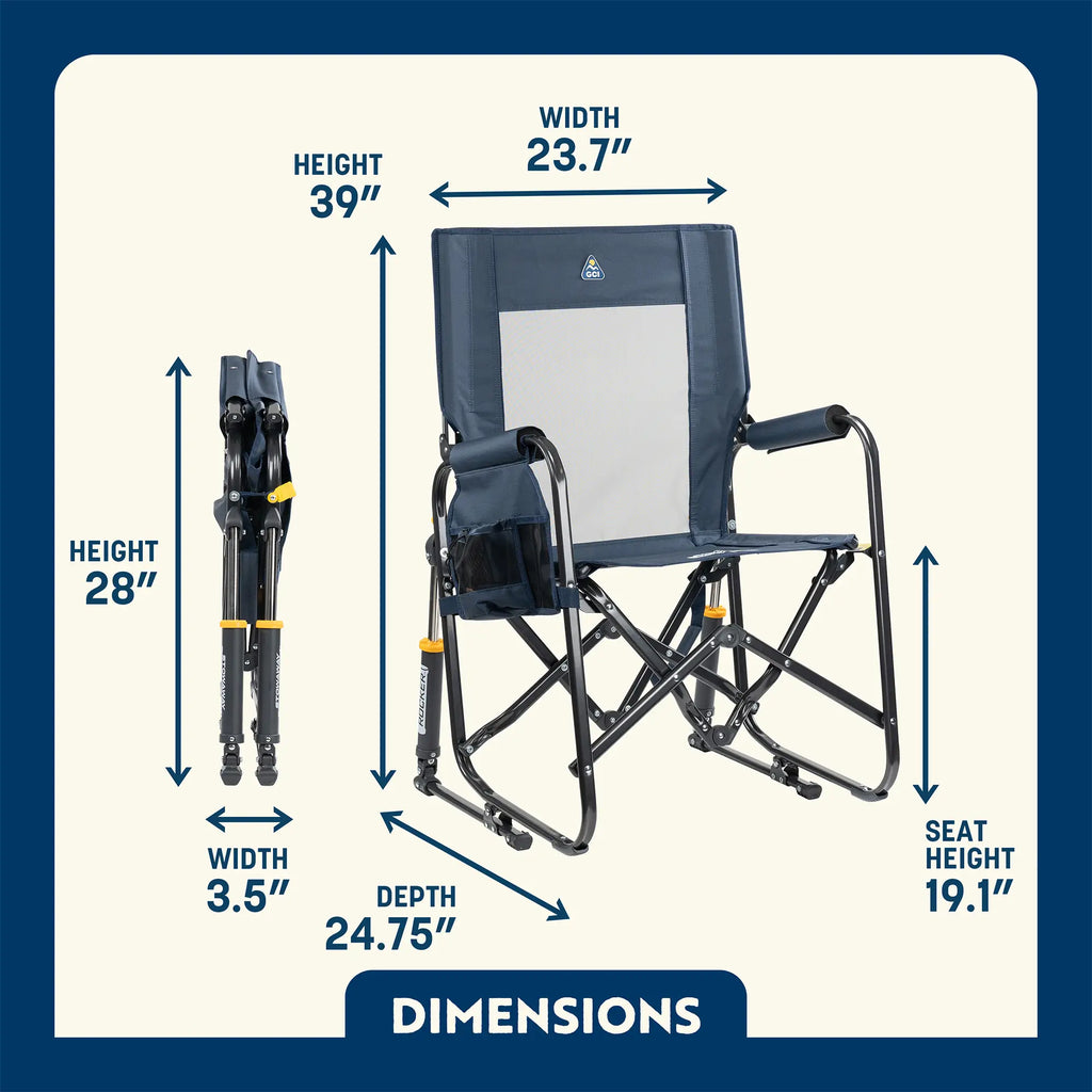 Patented Spring-Action Stowaway Rocker with Storage Pouch - Choice 573 - Heavy-Duty Kickback Rocker with Beverage Holder Detail