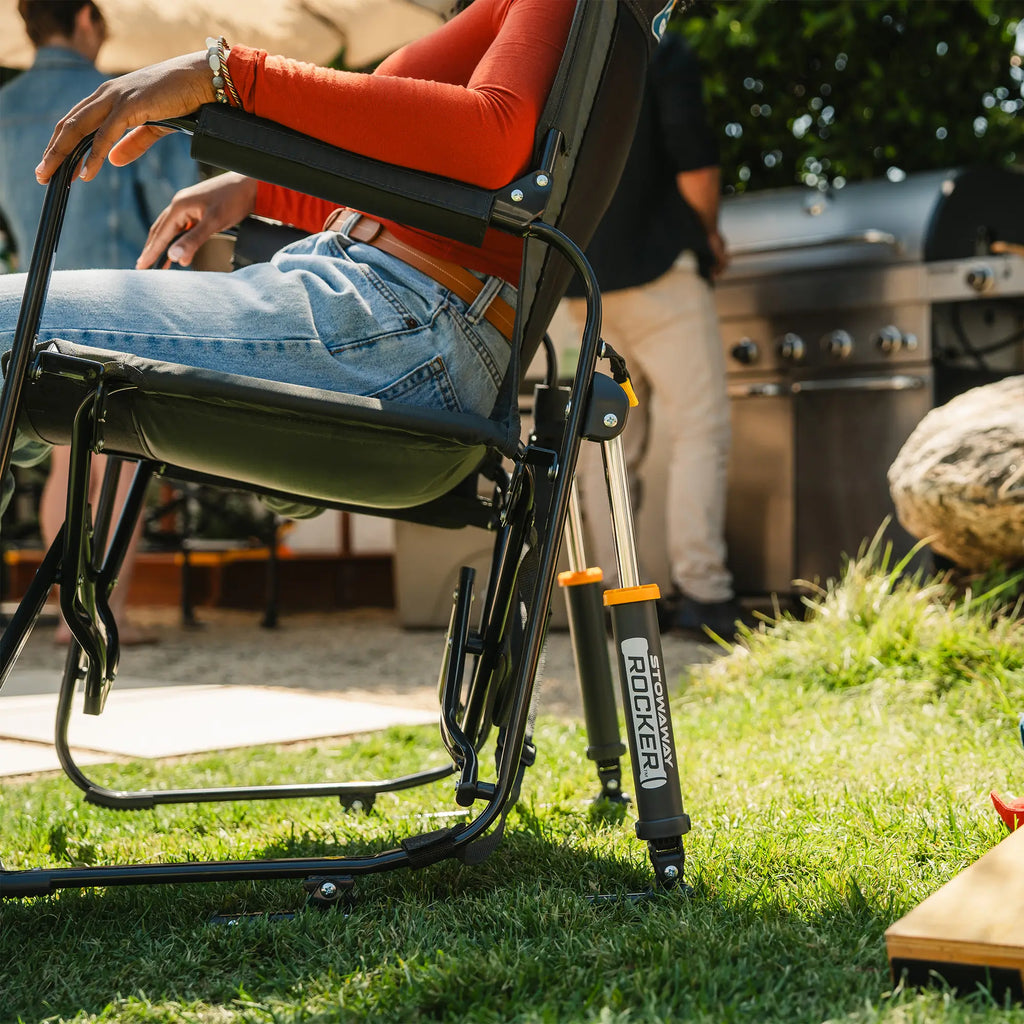 Premium All-Weather Stowaway Rocker - Choice 794 - RoadTrip Rocker Smooth Motion Camp Chair Detail