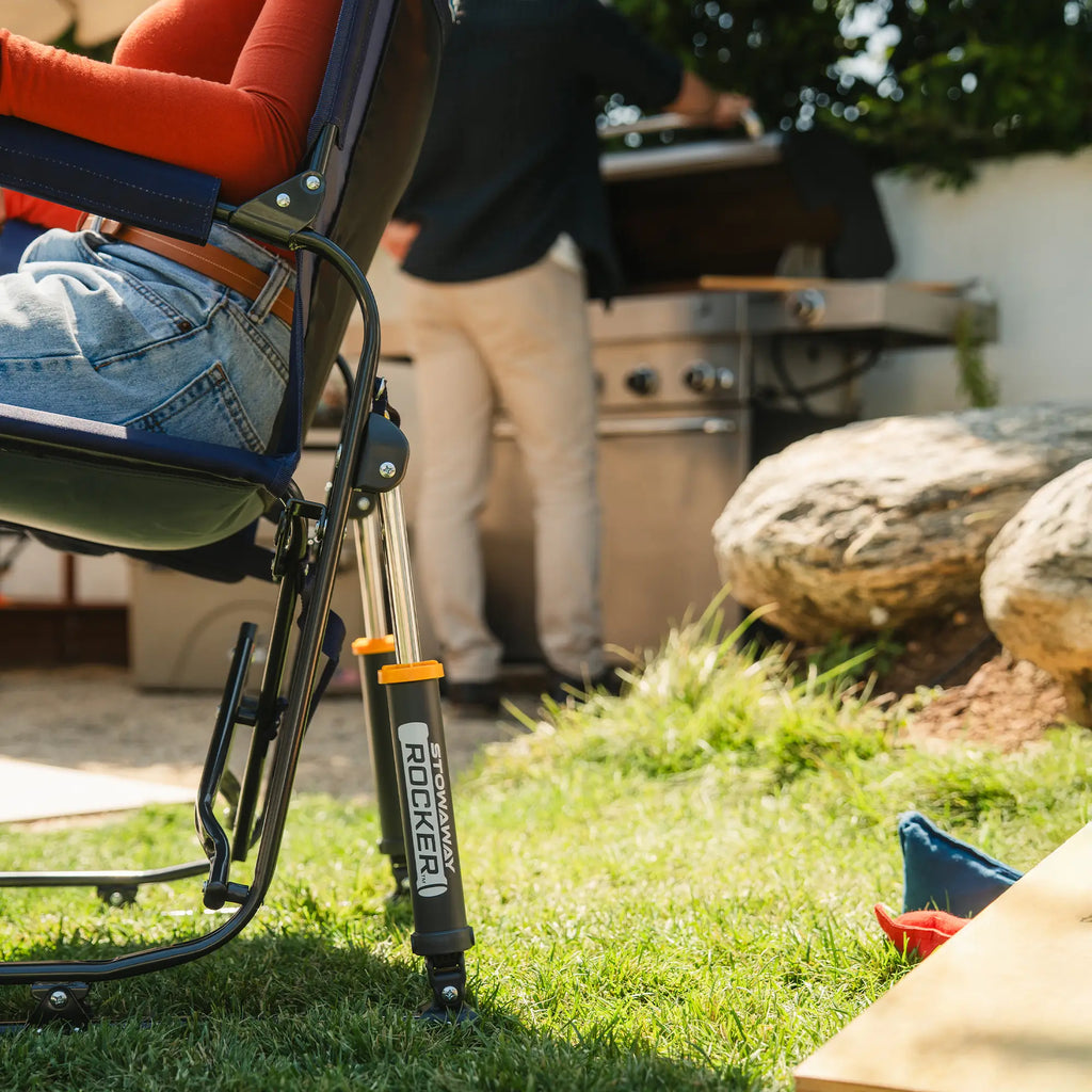 Premium All-Weather Stowaway Rocker - Choice 794 - RoadTrip Rocker Smooth Motion Camp Chair Detail