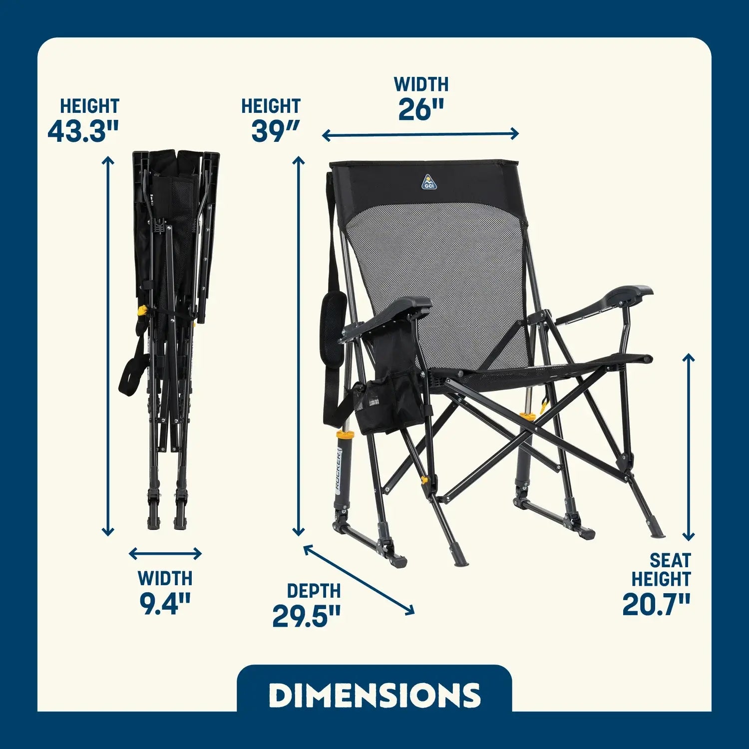 Smooth Motion BreezeRocker - Choice 504 - Heavy-Duty Kickback Rocker with Beverage Holder Detail
