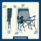 Smooth Motion BreezeRocker - Choice 504 - Heavy-Duty Kickback Rocker with Beverage Holder Detail
