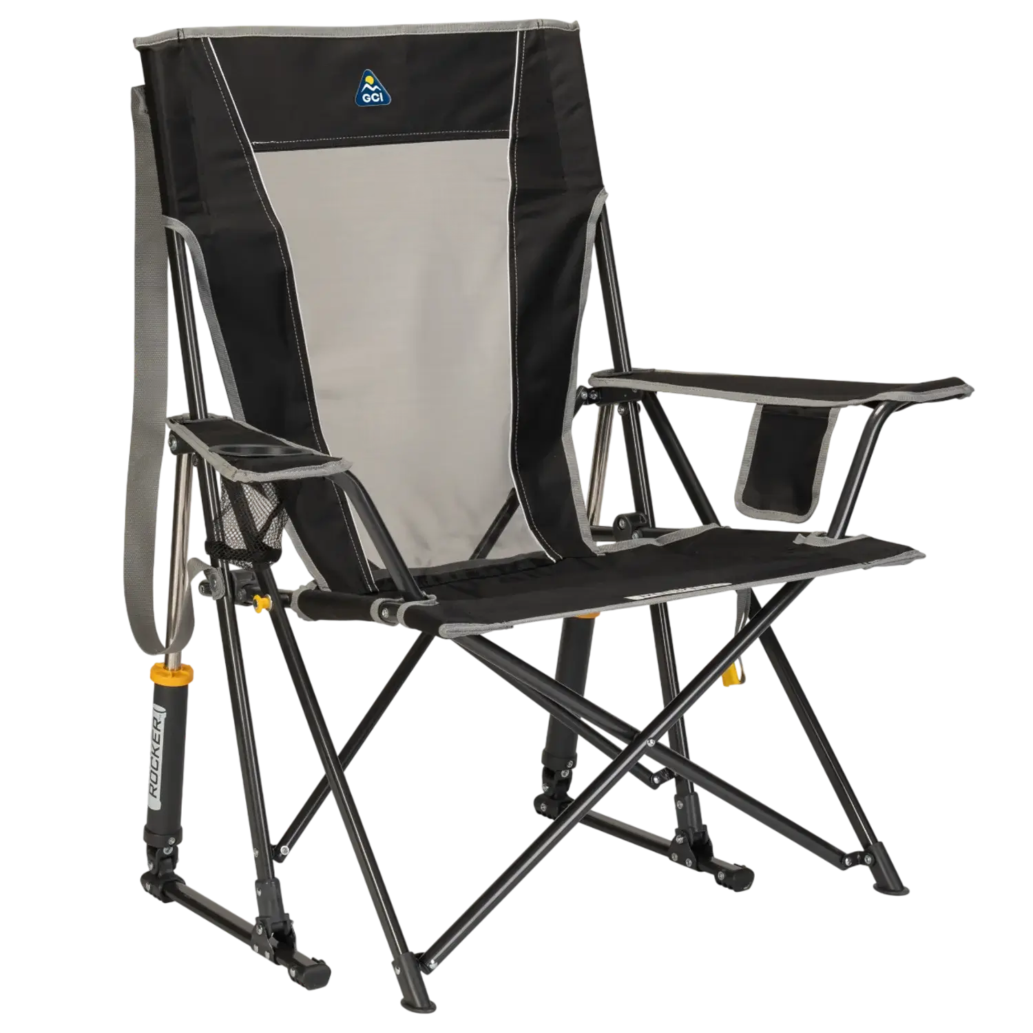 Premium All-Weather Comfort Pro Rocker - Choice 375 - RoadTrip Rocker Smooth Motion Camp Chair - Black