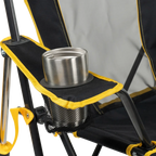 Smooth Motion College Comfort Pro Rocker - Iowa Hawkeyes - Choice 249 - Heavy-Duty Kickback Rocker with Beverage Holder Detail