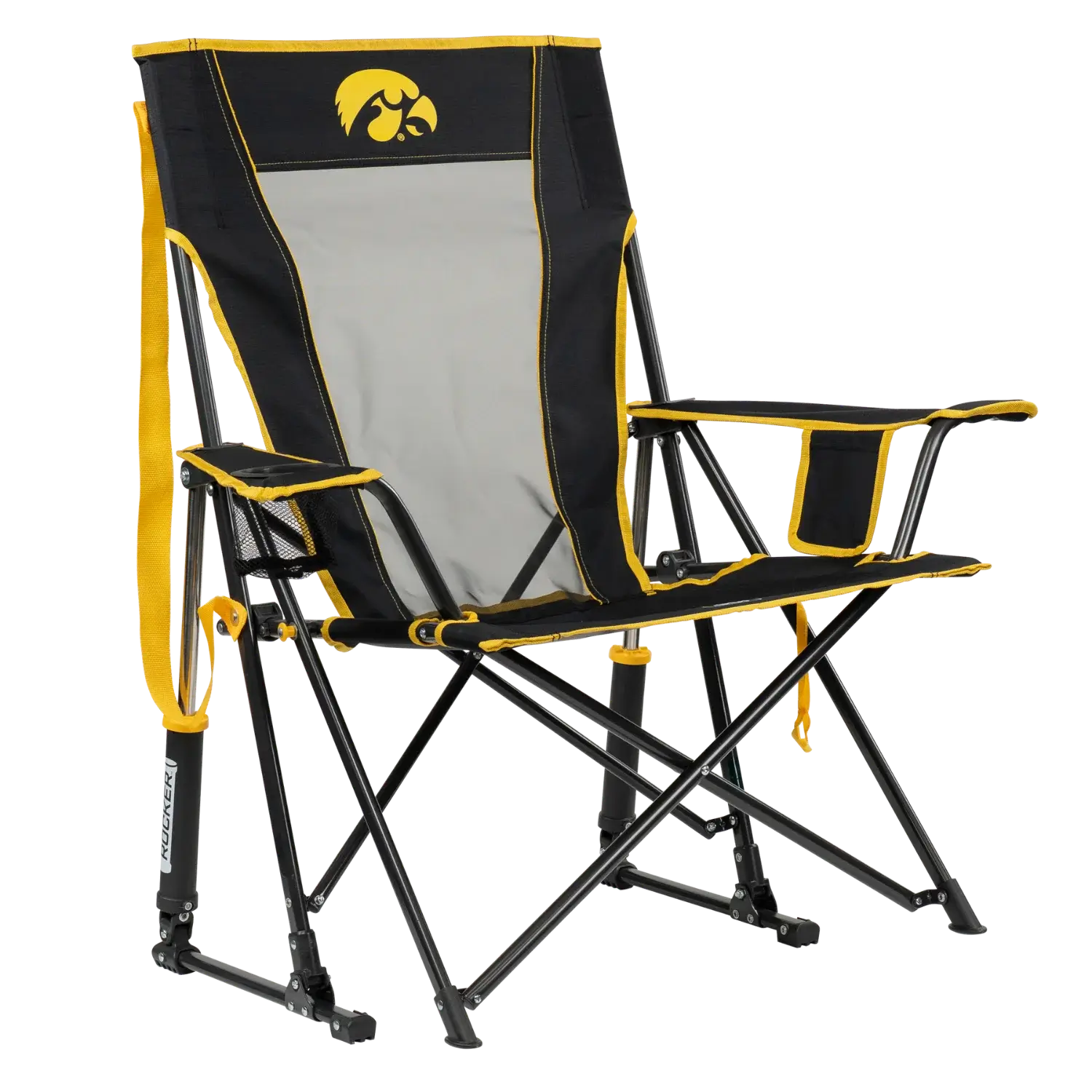 Smooth Motion College Comfort Pro Rocker - Iowa Hawkeyes - Choice 249 - Heavy-Duty Kickback Rocker with Beverage Holder - Default Title