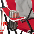 Smooth Motion College Comfort Pro Rocker - Nebraska Cornhuskers - Choice 161 - Patented Spring-Action Rocking Chair for Camping Detail