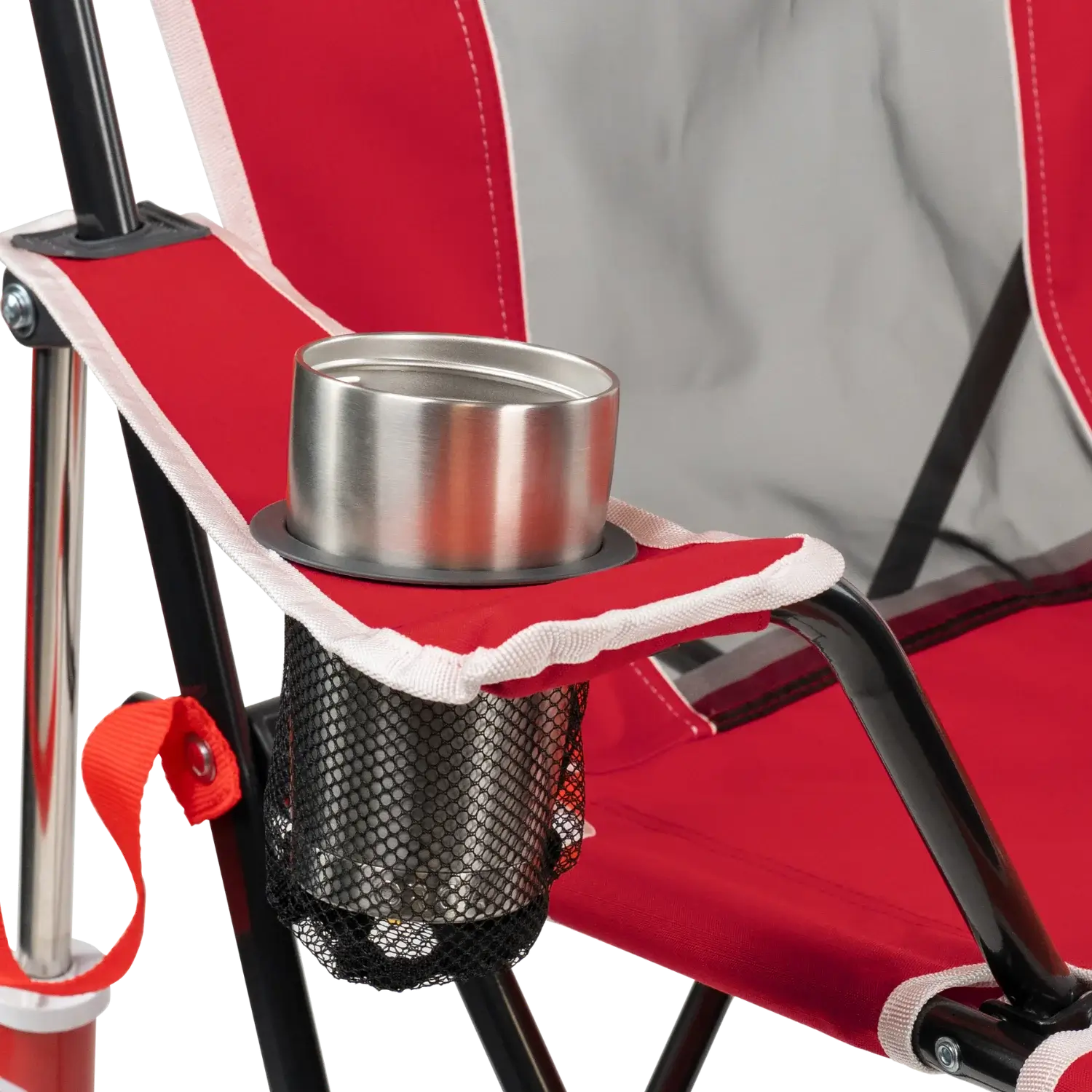 Smooth Motion College Comfort Pro Rocker - Nebraska Cornhuskers - Choice 161 - Patented Spring-Action Rocking Chair for Camping Detail