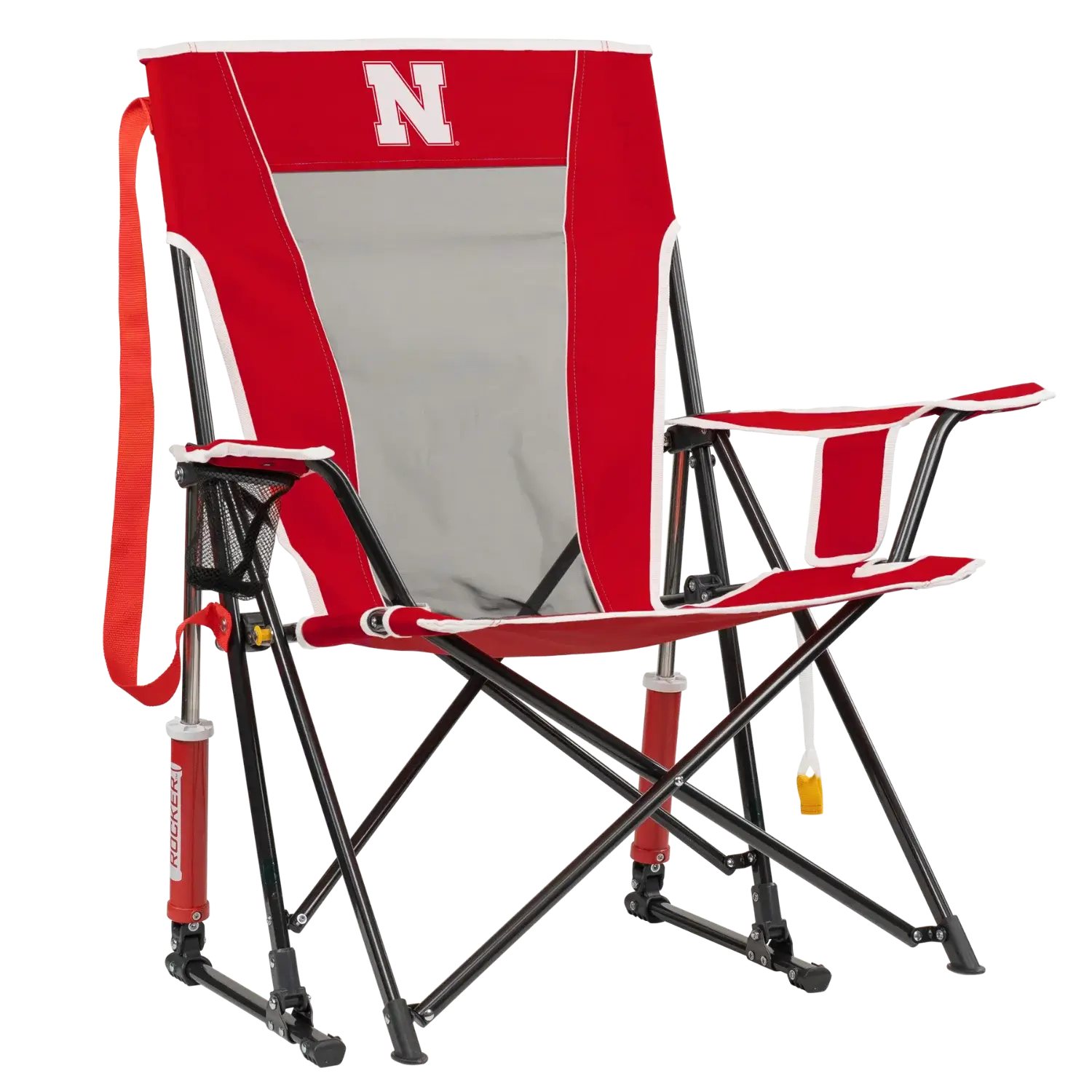 Smooth Motion College Comfort Pro Rocker - Nebraska Cornhuskers - Choice 161 - Patented Spring-Action Rocking Chair for Camping - Default Title