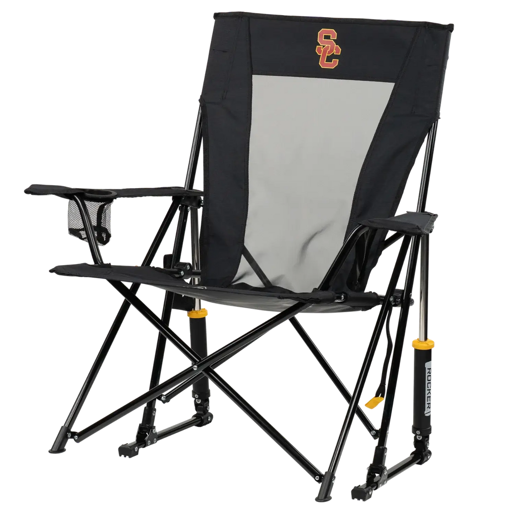 Heavy-Duty Freestyle College Comfort Pro Rocker - USC Trojans - Choice 856 - Heavy-Duty Kickback Rocker with Beverage Holder Detail