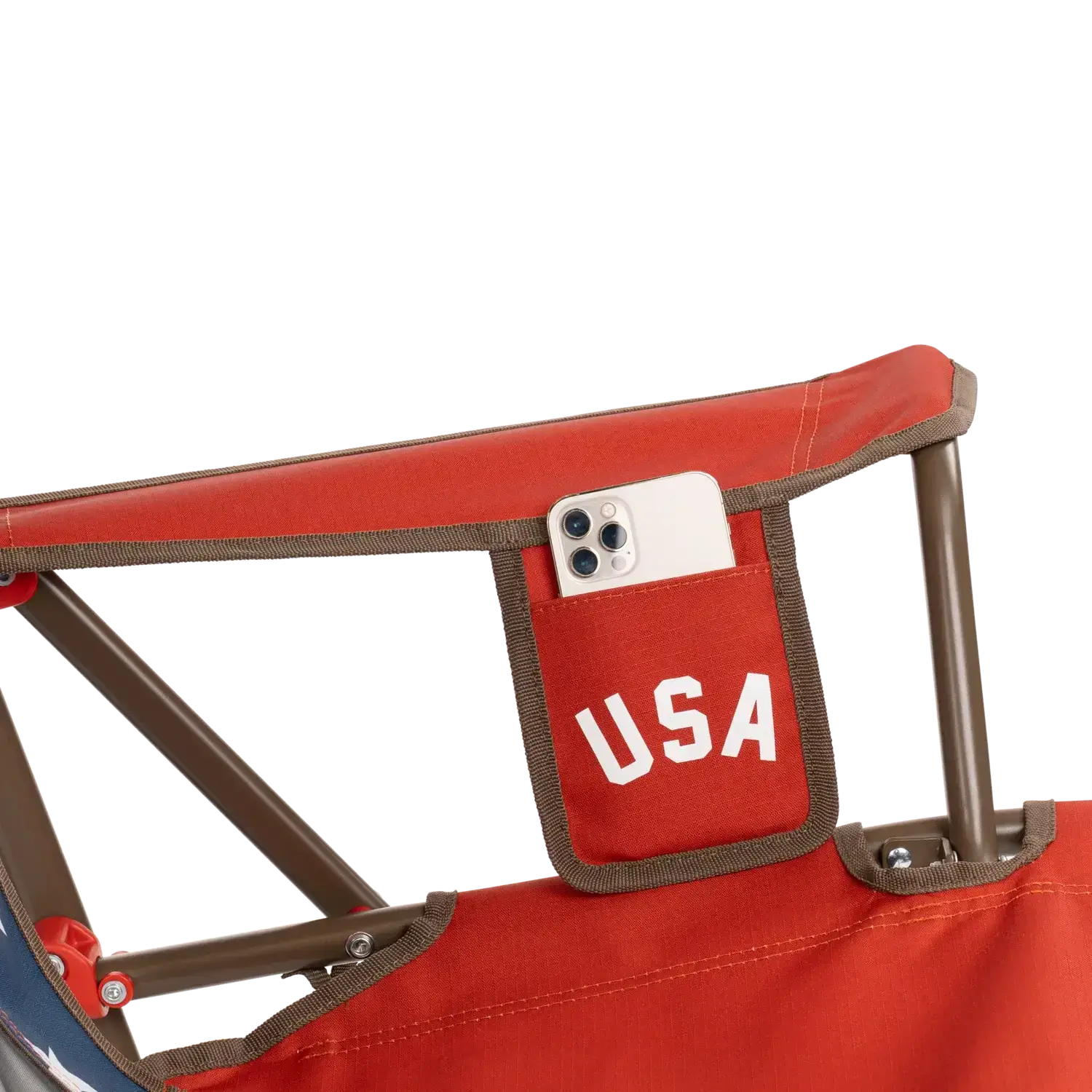 Patented Spring-Action Comfort Pro Rocker - USA Anniversary Deluxe - Choice 424 - Heavy-Duty Kickback Rocker with Beverage Holder Detail