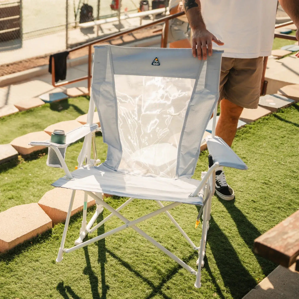 Patented Spring-Action Comfort Pro Rocker XL - Choice 107 - Heavy-Duty Kickback Rocker with Beverage Holder Detail