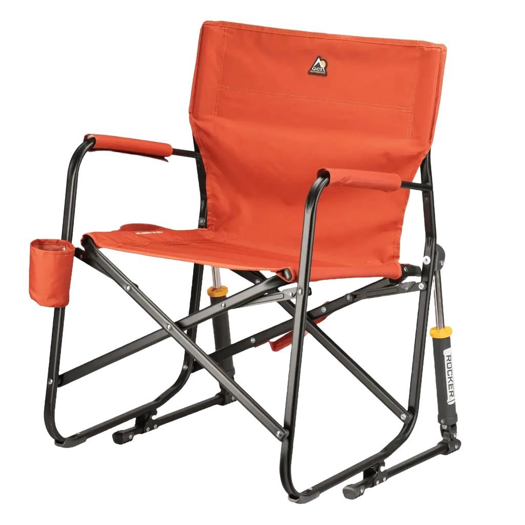 Patented Spring-Action Freestyle Rocker - Pumpkin Spice - Choice 373 - Freestyle Rocker Portable Outdoor Folding Chair Detail