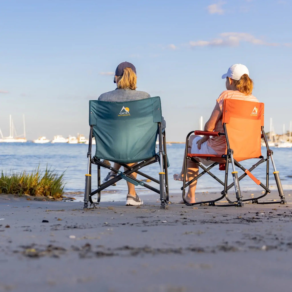 Patented Spring-Action Freestyle Rocker - Pumpkin Spice - Choice 373 - Freestyle Rocker Portable Outdoor Folding Chair Detail