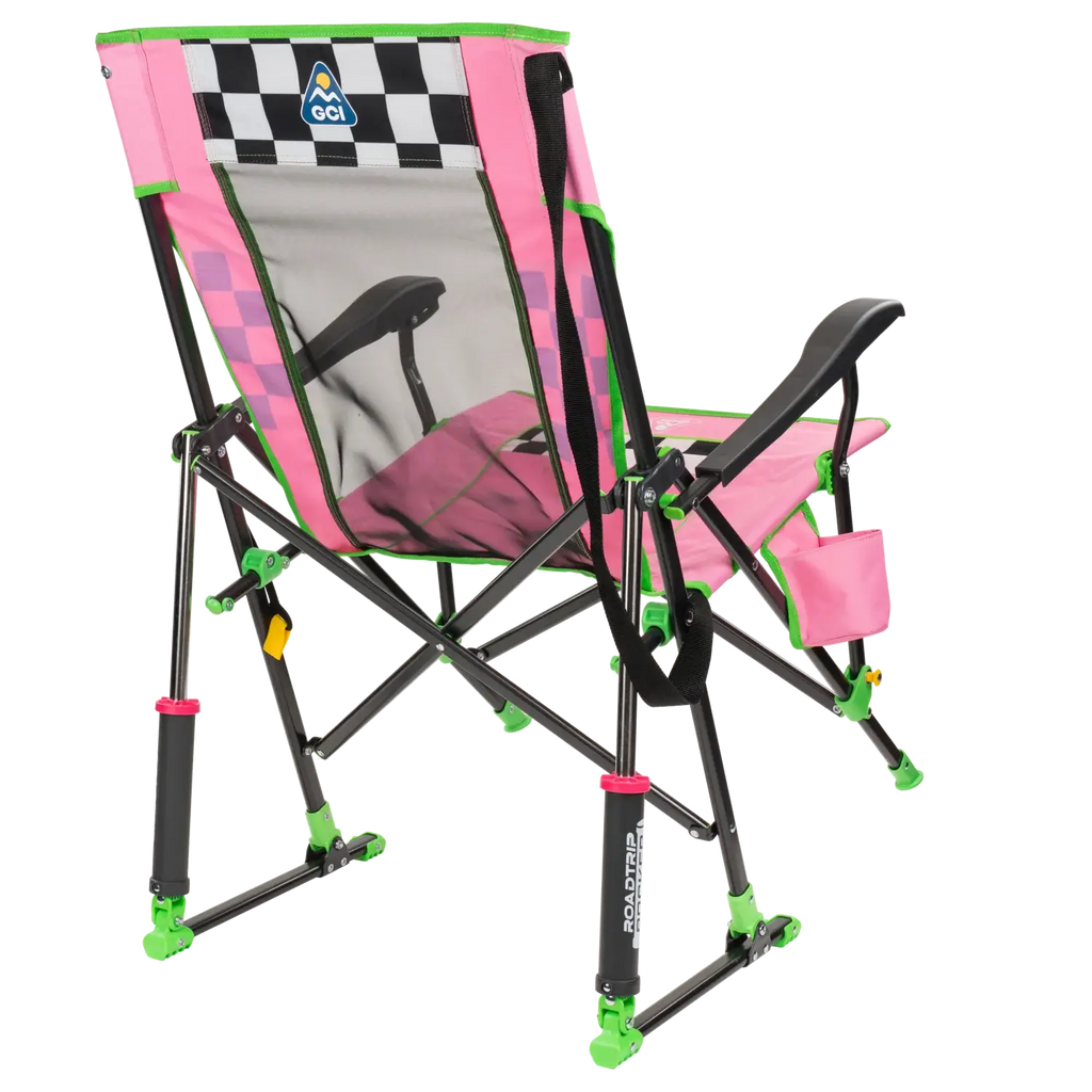 Luxury Camp RoadTrip Rocker - NASCAR For Her - Choice 560 - RoadTrip Rocker Smooth Motion Camp Chair Detail