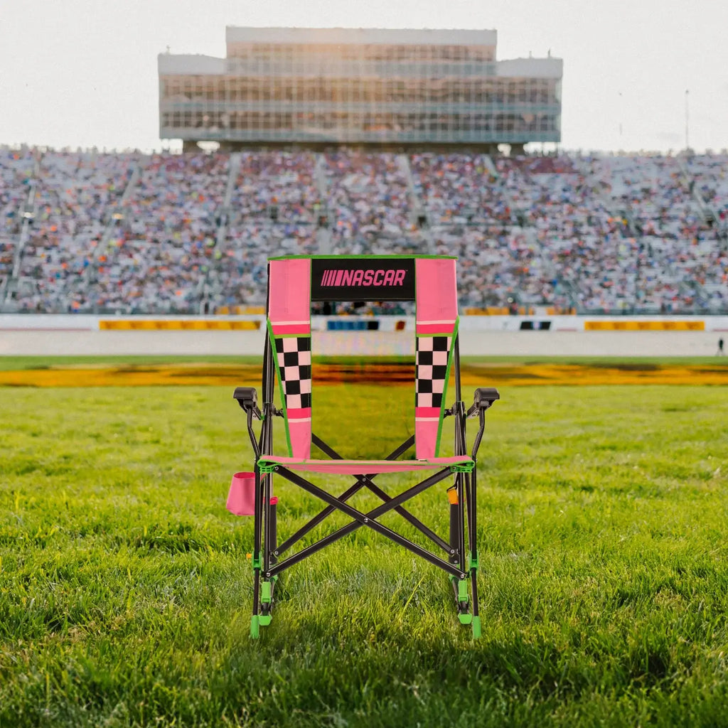 Luxury Camp RoadTrip Rocker - NASCAR For Her - Choice 560 - RoadTrip Rocker Smooth Motion Camp Chair Detail