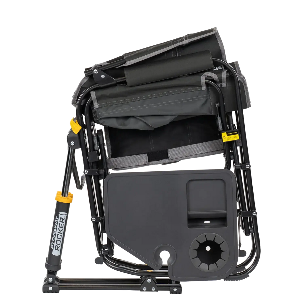 Patented Spring-Action Stowaway Rocker with Side Table - Choice 253 - Heavy-Duty Kickback Rocker with Beverage Holder Detail
