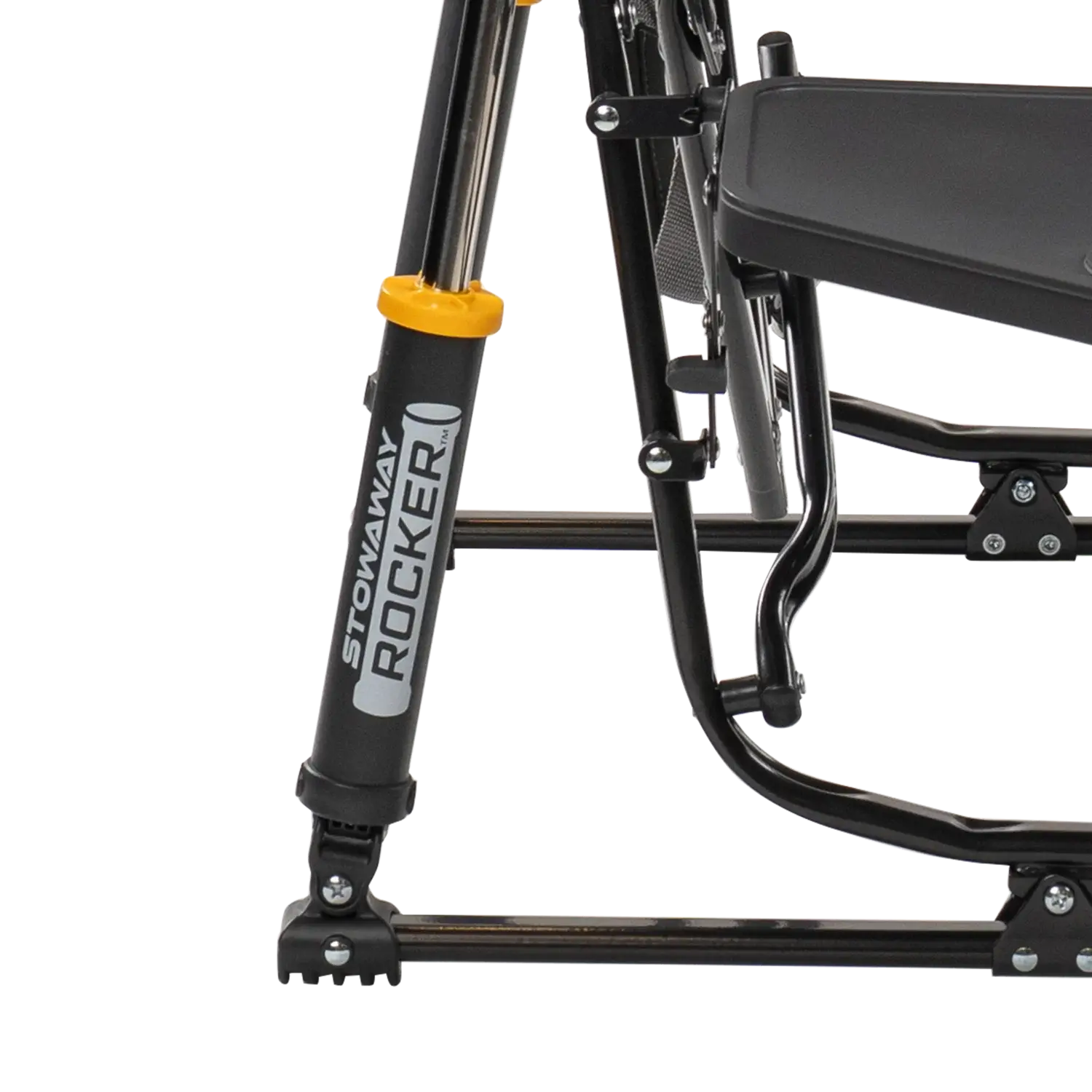 Patented Spring-Action Stowaway Rocker with Side Table - Choice 253 - Heavy-Duty Kickback Rocker with Beverage Holder Detail