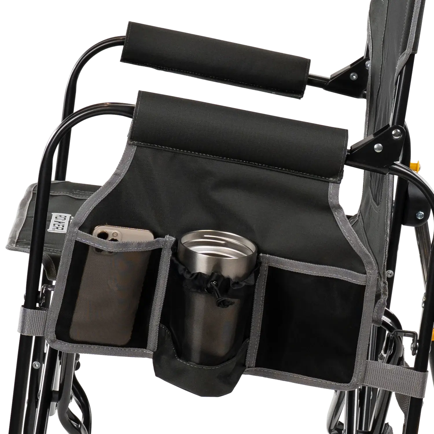 Patented Spring-Action Stowaway Rocker with Side Table - Choice 253 - Heavy-Duty Kickback Rocker with Beverage Holder Detail