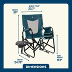 Patented Spring-Action Stowaway Rocker with Side Table - Choice 253 - Heavy-Duty Kickback Rocker with Beverage Holder Detail