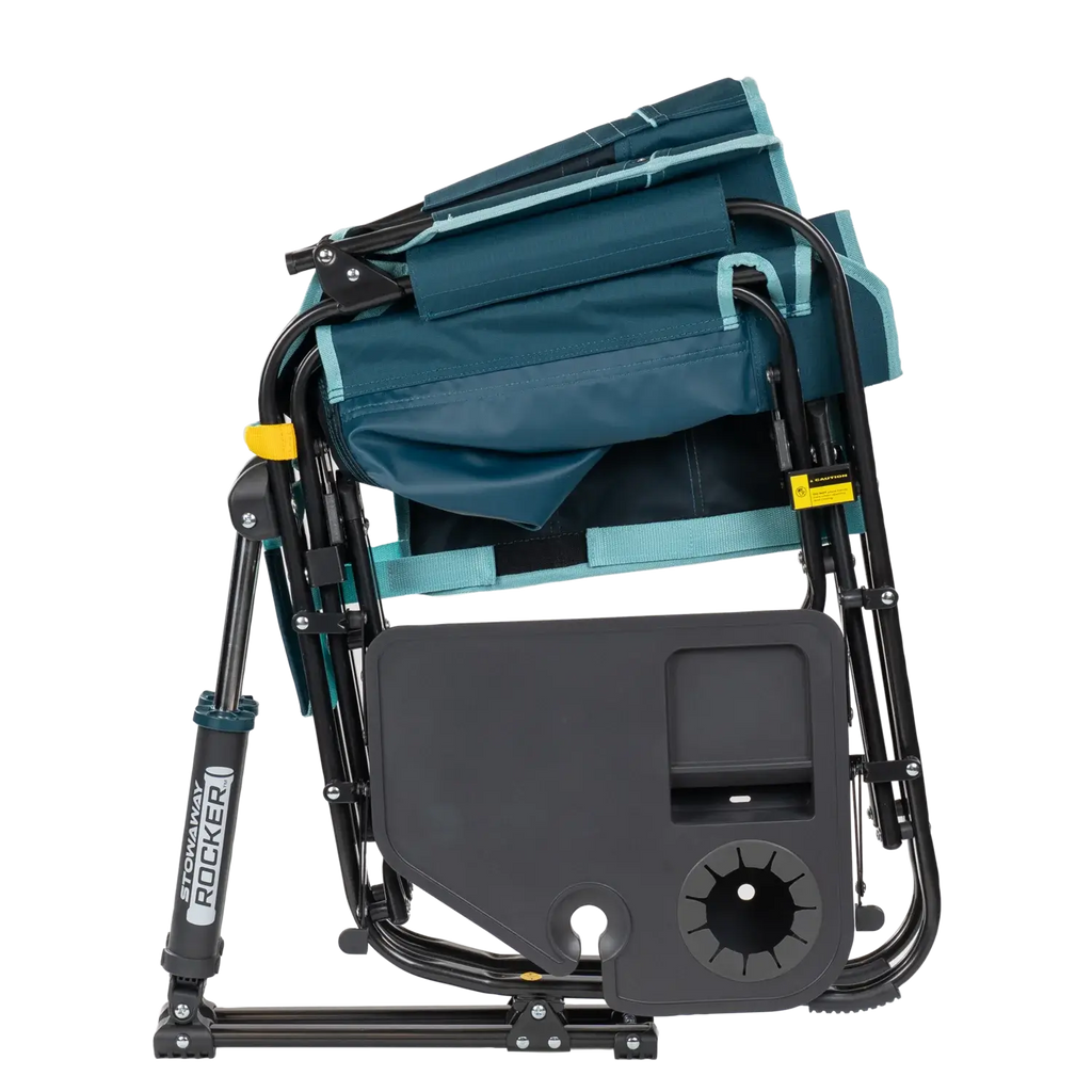 Patented Spring-Action Stowaway Rocker with Side Table - Choice 253 - Heavy-Duty Kickback Rocker with Beverage Holder Detail