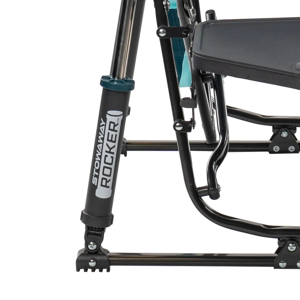 Patented Spring-Action Stowaway Rocker with Side Table - Choice 253 - Heavy-Duty Kickback Rocker with Beverage Holder Detail