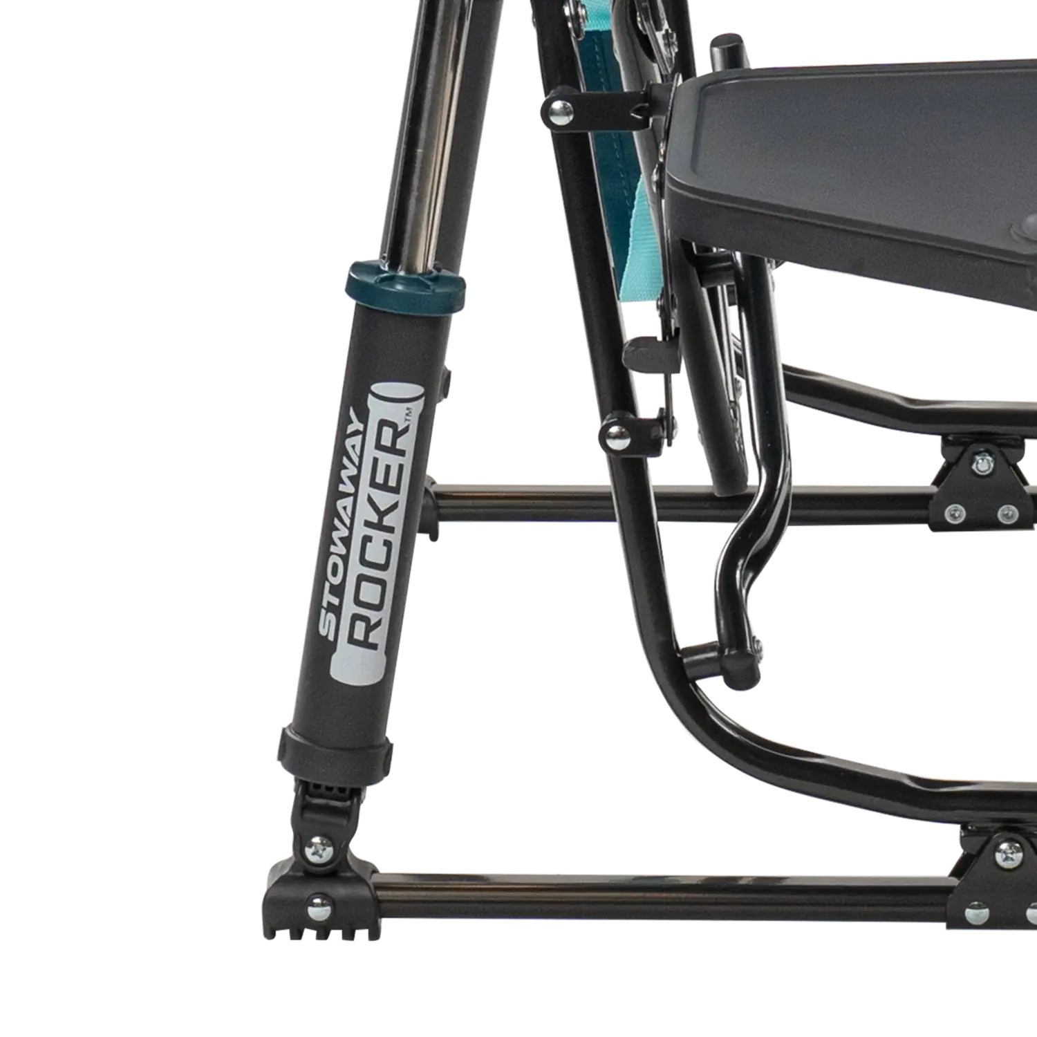 Patented Spring-Action Stowaway Rocker with Side Table - Choice 253 - Heavy-Duty Kickback Rocker with Beverage Holder Detail