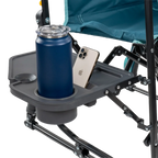Patented Spring-Action Stowaway Rocker with Side Table - Choice 253 - Heavy-Duty Kickback Rocker with Beverage Holder Detail