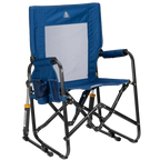 Premium All-Weather Stowaway Rocker - Choice 794 - RoadTrip Rocker Smooth Motion Camp Chair - Soft Navy